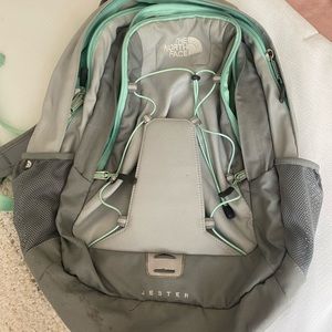 North Face Jester backpack // teal & gray